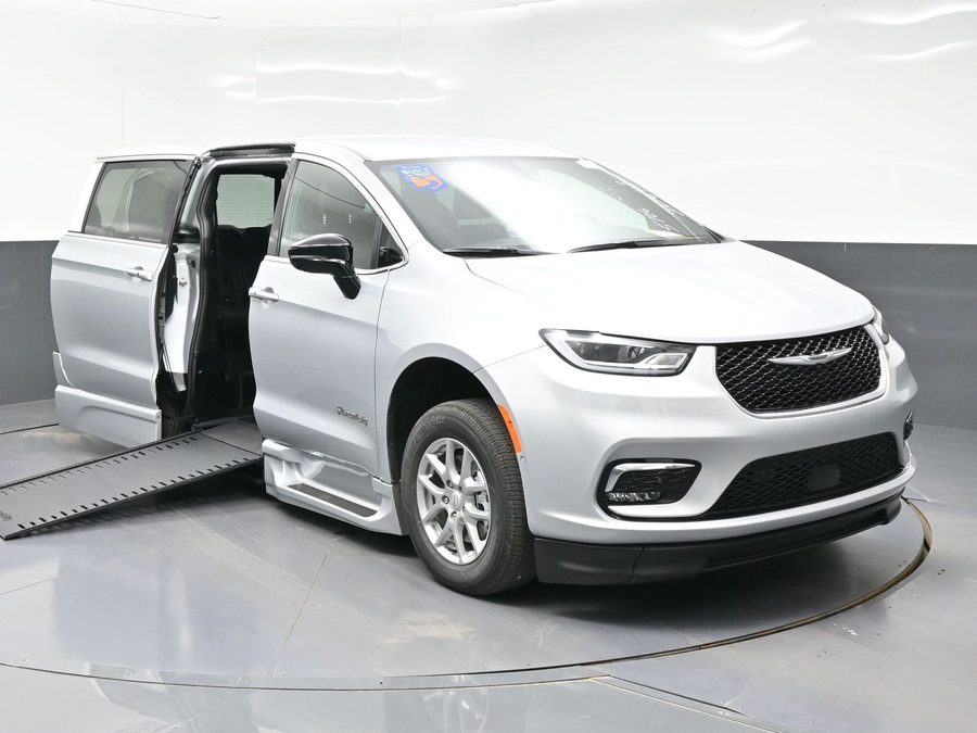 Silver Chrysler Pacifica with Side Entry Automatic In Floor ramp