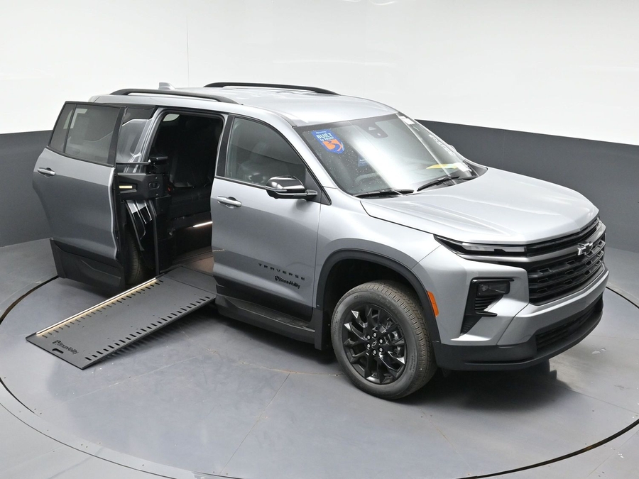 Grey Chevrolet Traverse with Side Entry Automatic In Floor ramp