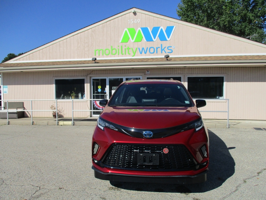 Red Toyota Sienna with Side Entry Automatic In Floor ramp