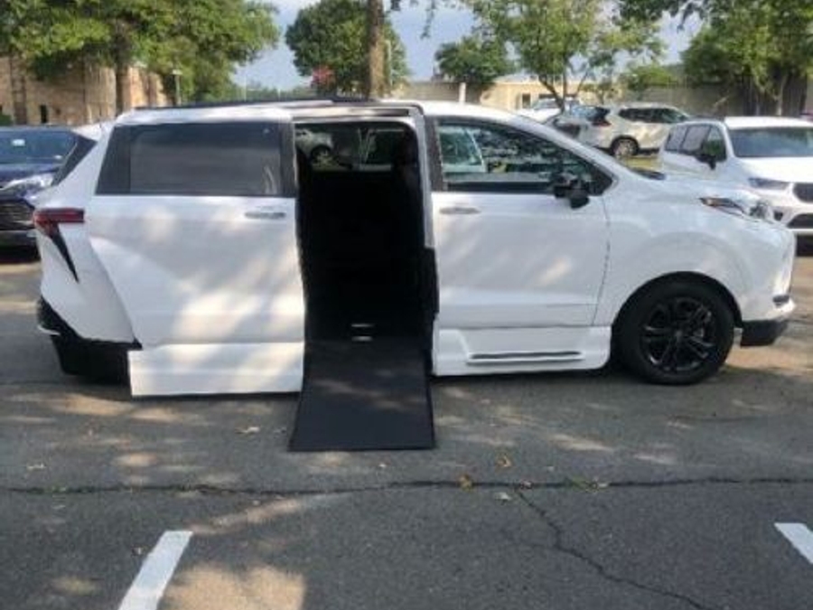 White Toyota Sienna with Side Entry Automatic In Floor ramp
