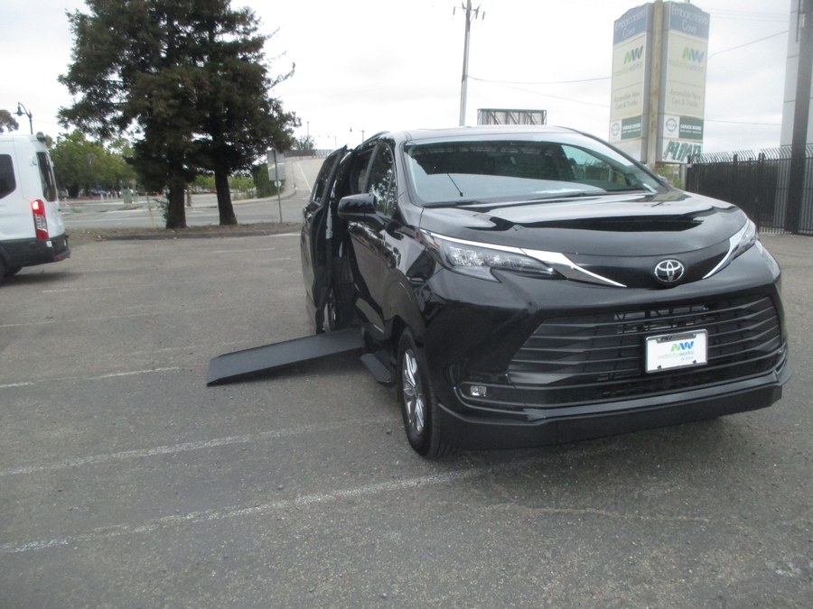 Black Toyota Sienna with Side Entry Automatic In Floor ramp