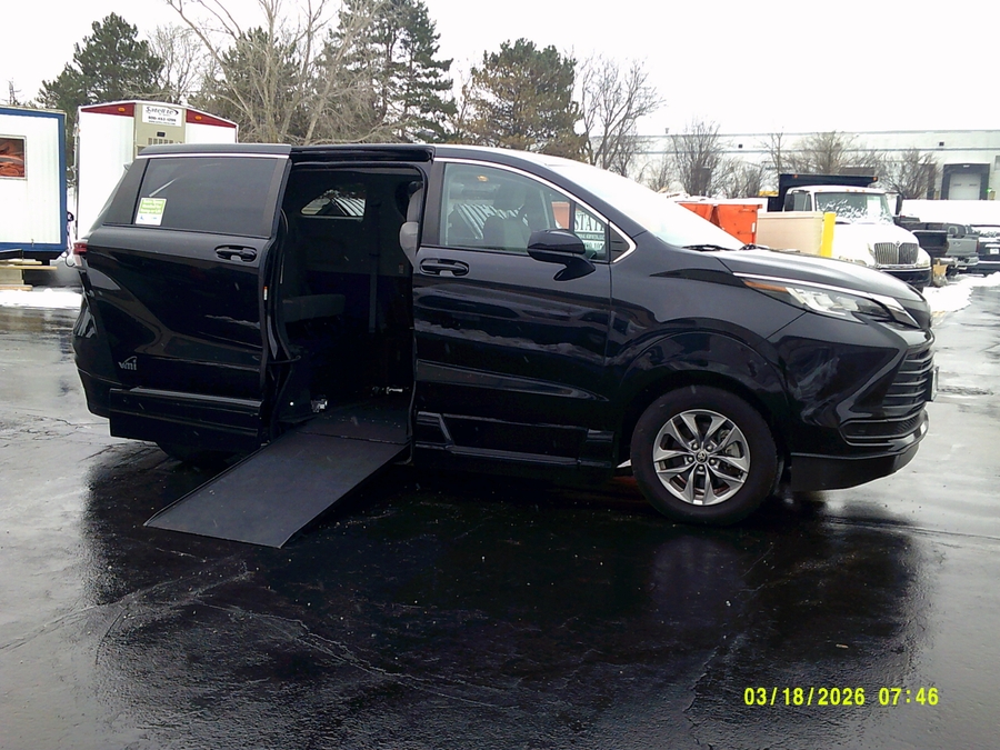 Black Toyota Sienna with Side Entry Automatic In Floor ramp