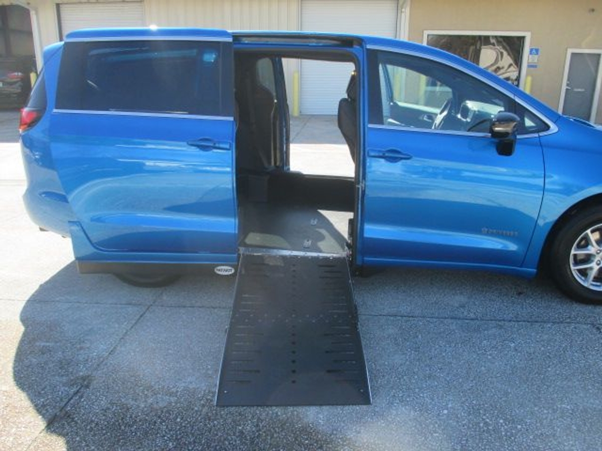 Blue Chrysler Pacifica with Side Entry Automatic Fold Out ramp