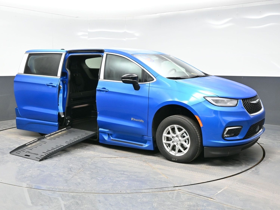 Blue Chrysler Pacifica with Side Entry Automatic Fold Out ramp