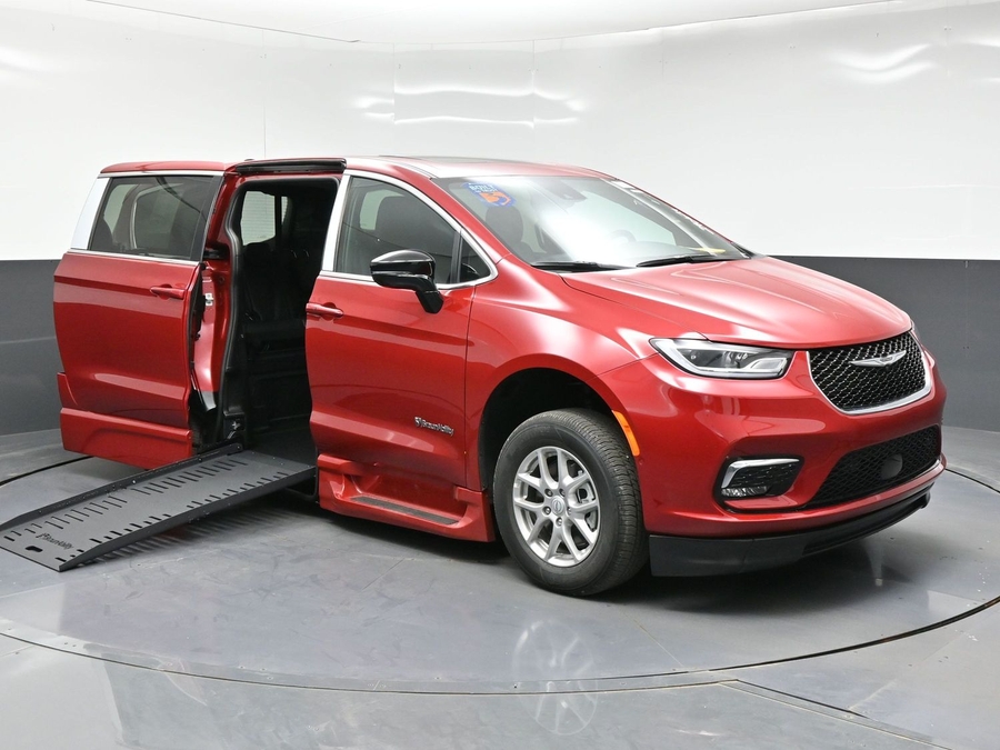 Red Chrysler Pacifica with Side Entry Automatic Fold Out ramp