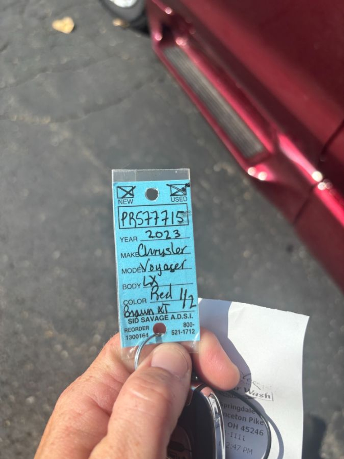 Red Chrysler Voyager with Side Entry Automatic Fold Out ramp