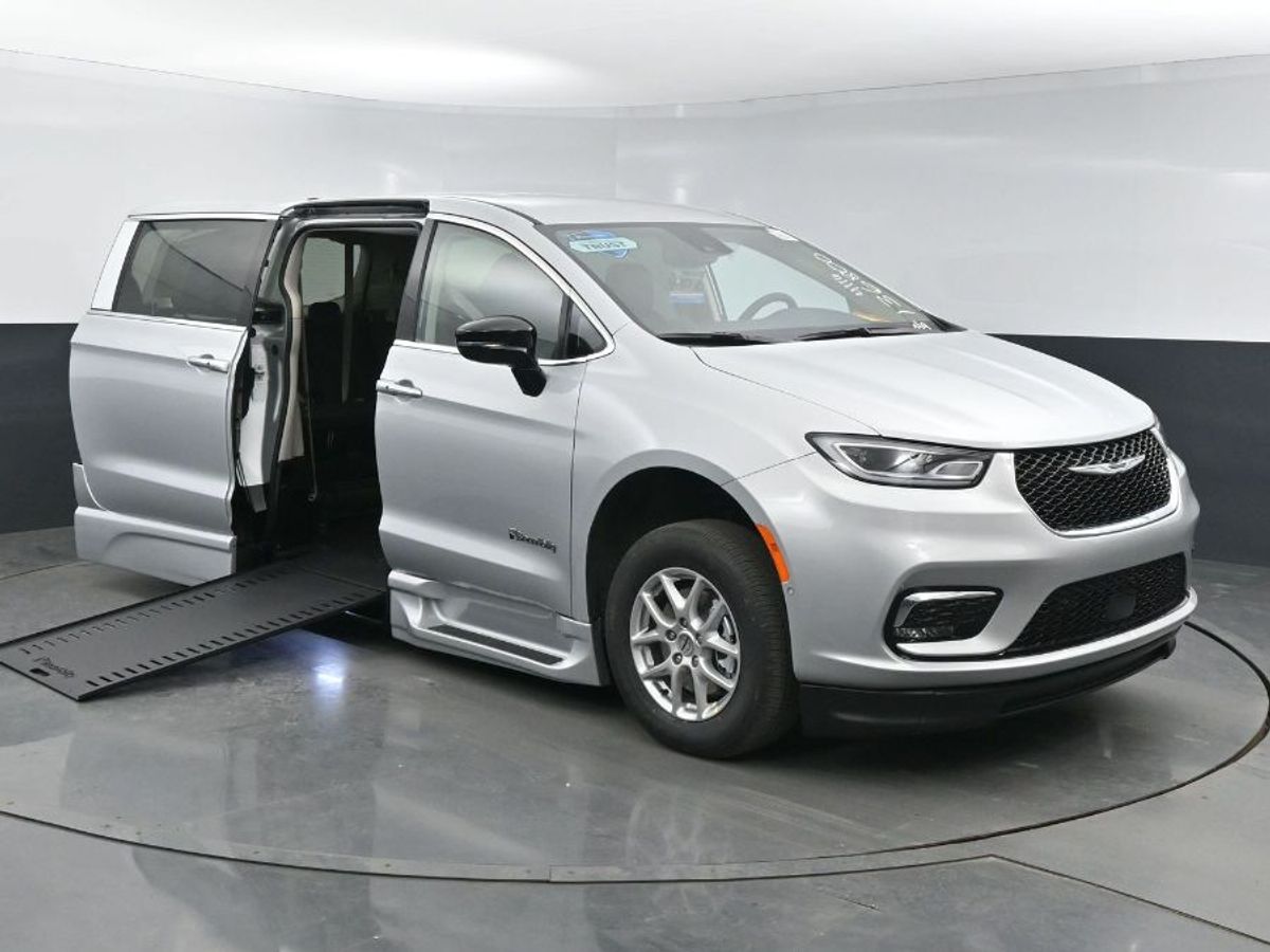 Silver Chrysler Pacifica with Side Entry Automatic In Floor ramp