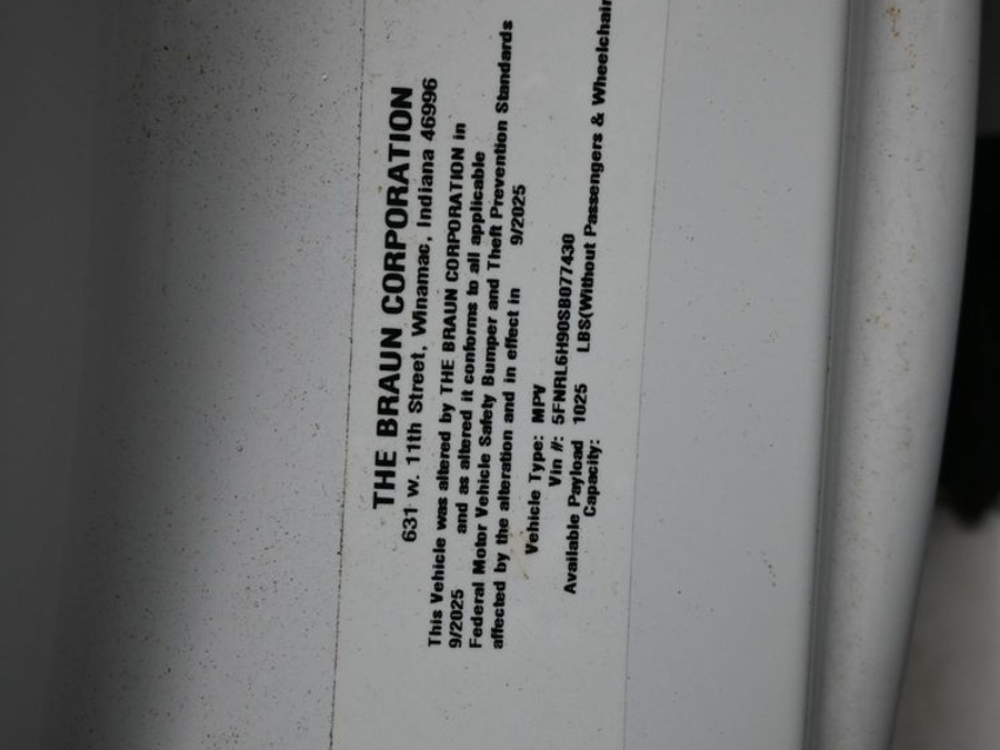 Used 2025 Honda Odyssey Elite - BraunAbility Side Entry In Floor Automatic Ramp