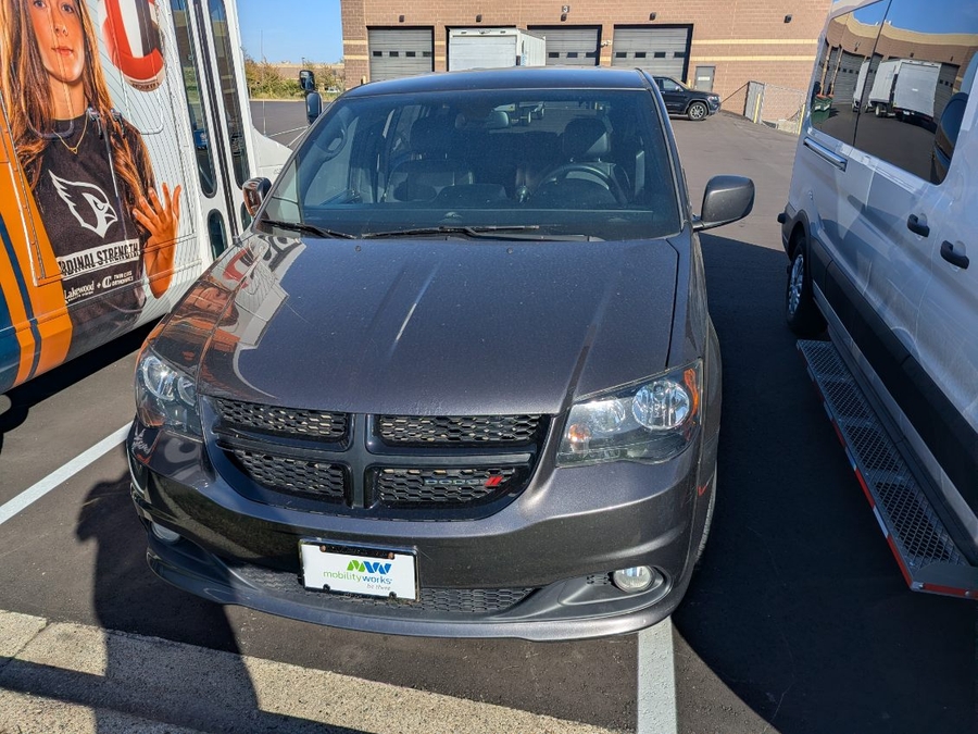 Grey Dodge Grand Caravan with Side Entry Automatic In Floor ramp