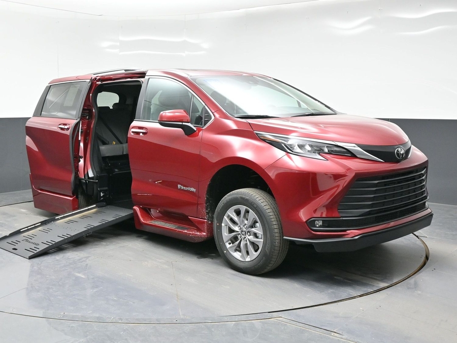 Red Toyota Sienna with Side Entry Automatic Fold Out ramp