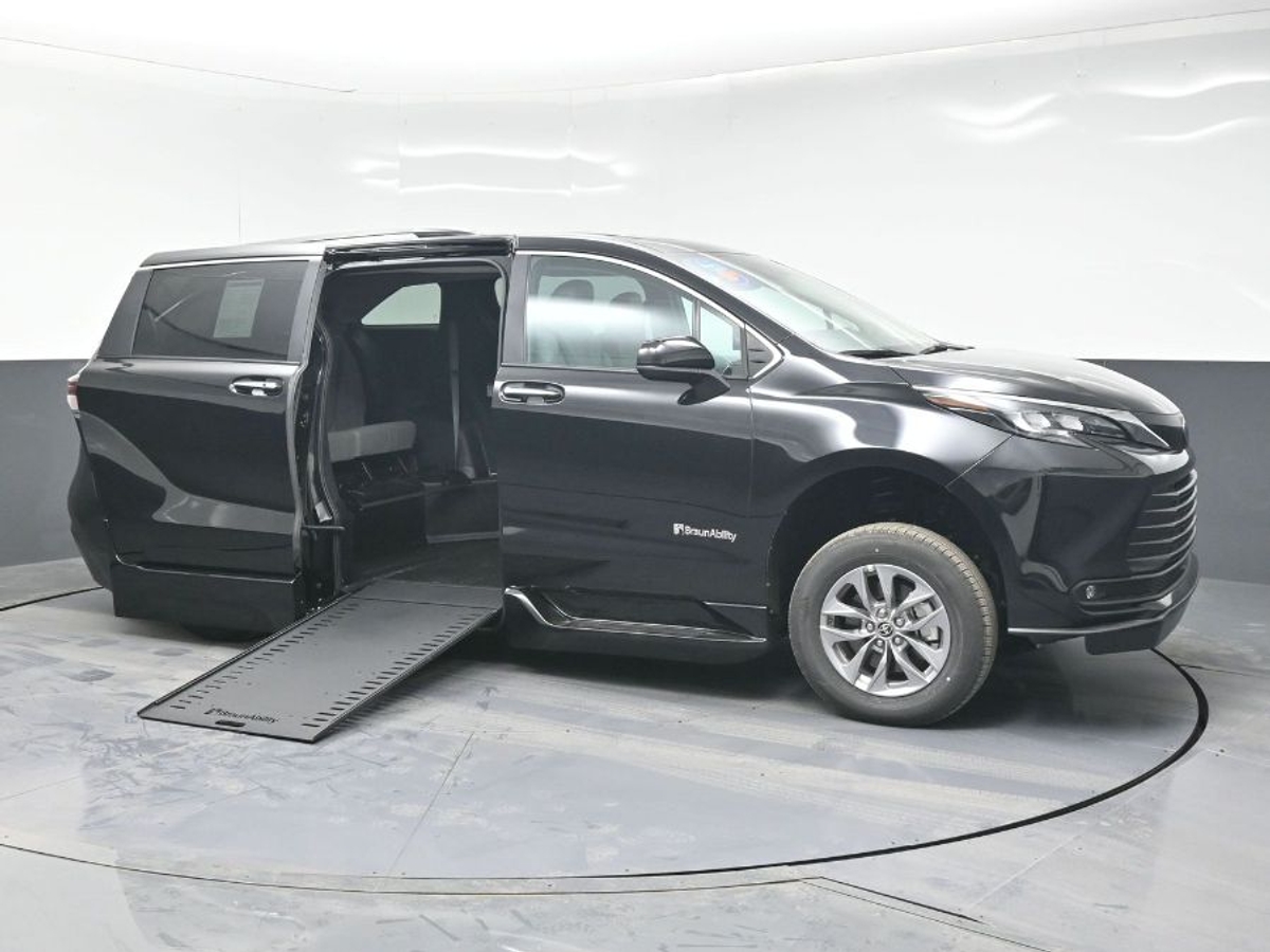 Black Toyota Sienna with Side Entry Automatic In Floor ramp