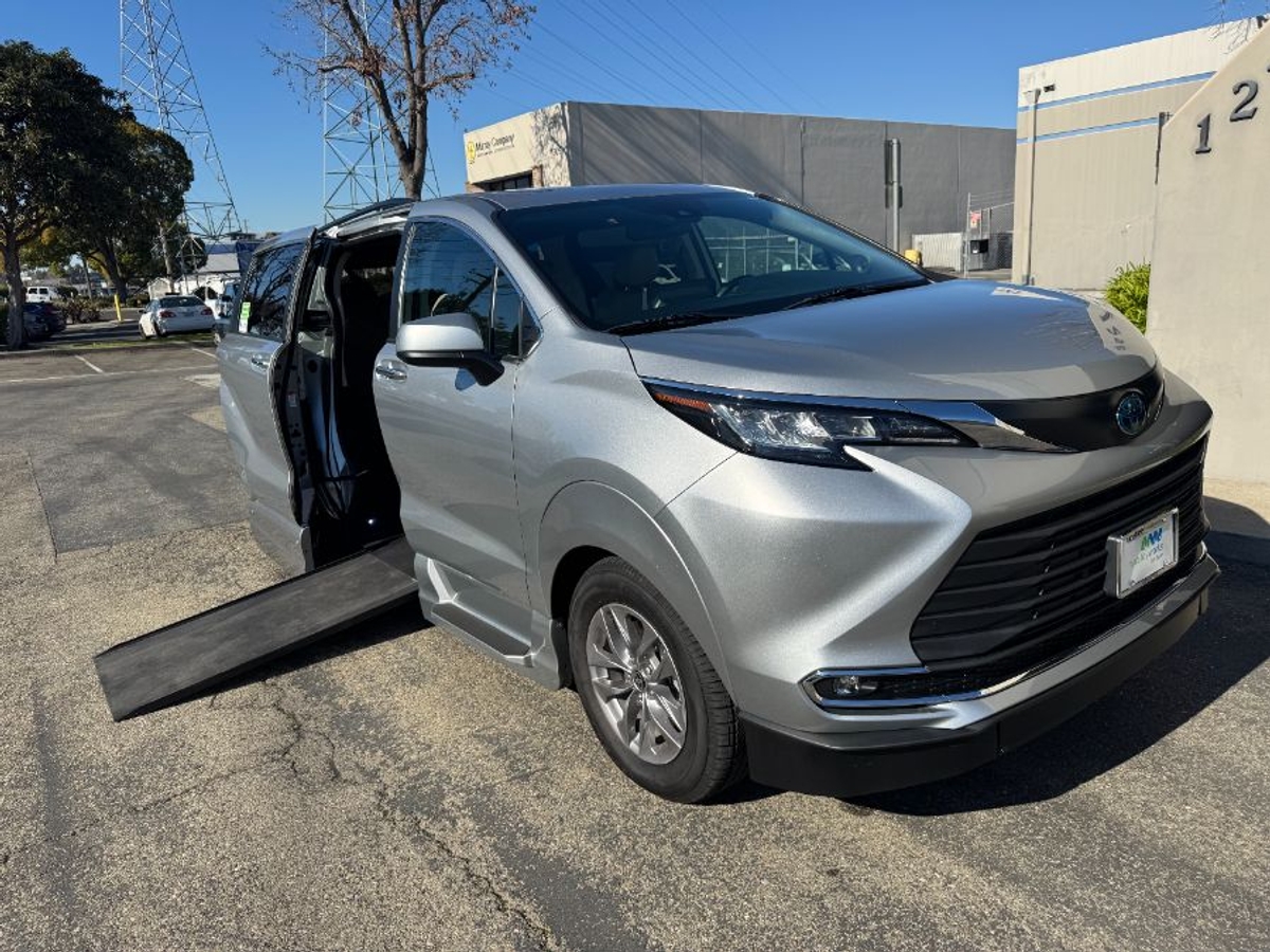 Silver Toyota Sienna with Side Entry Automatic In Floor ramp