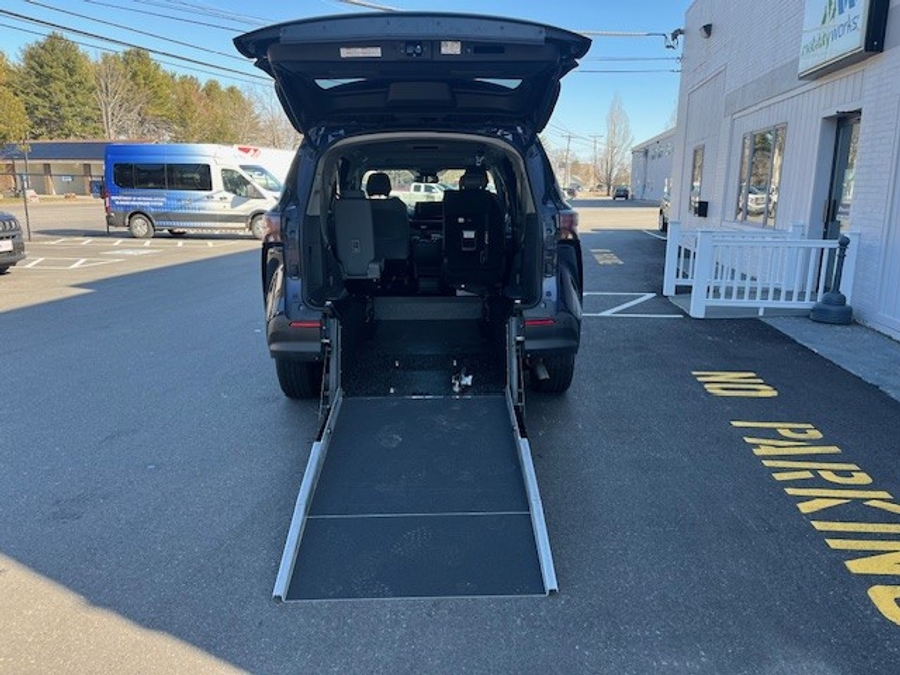Blue Toyota Sienna with Rear Entry Manual Fold Out ramp
