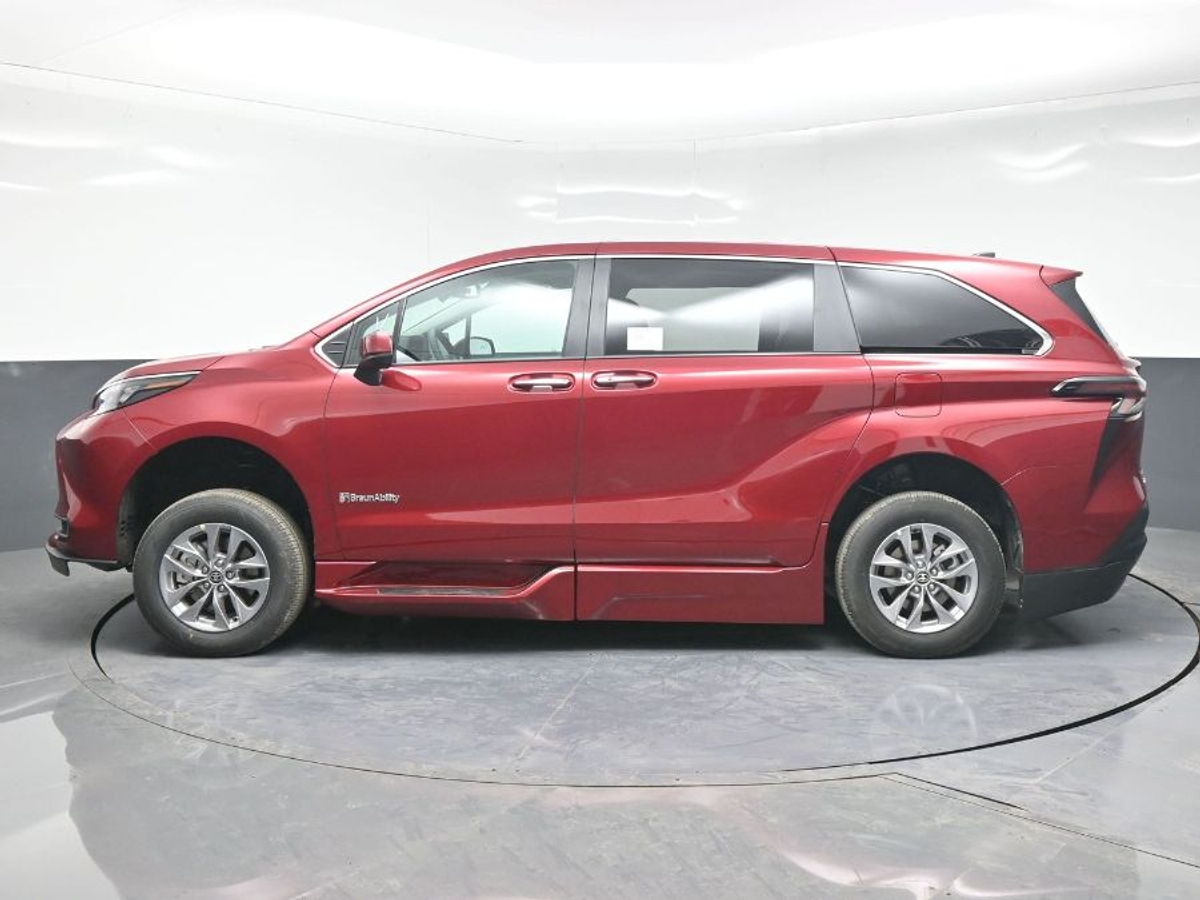 Red Toyota Sienna with Side Entry Automatic Fold Out ramp
