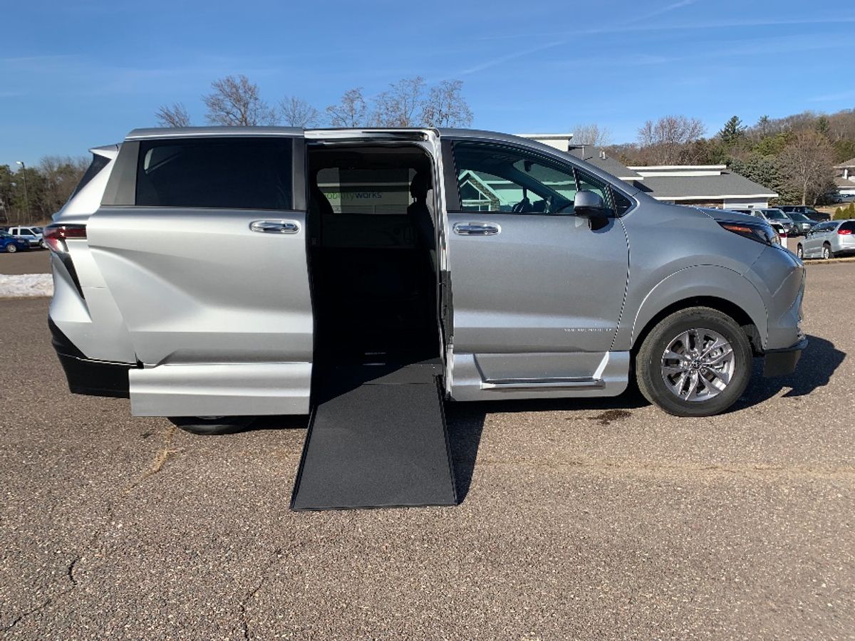 Silver Toyota Sienna with Side Entry Automatic In Floor ramp