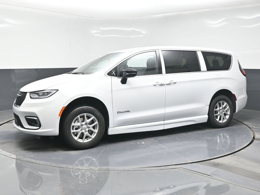 White Chrysler Pacifica with Side Entry Automatic Fold Out ramp