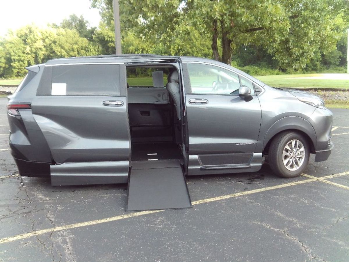 Grey Toyota Sienna with Side Entry Automatic In Floor ramp