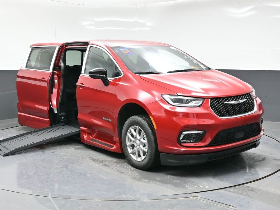 Red Chrysler Pacifica with Side Entry Automatic Fold Out ramp