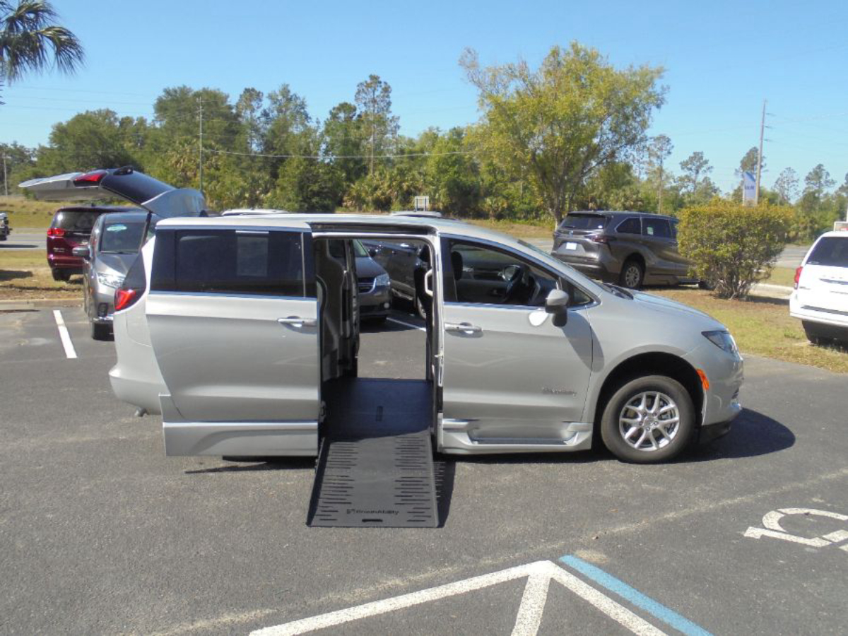 Silver Chrysler Voyager with Side Entry Automatic Fold Out ramp