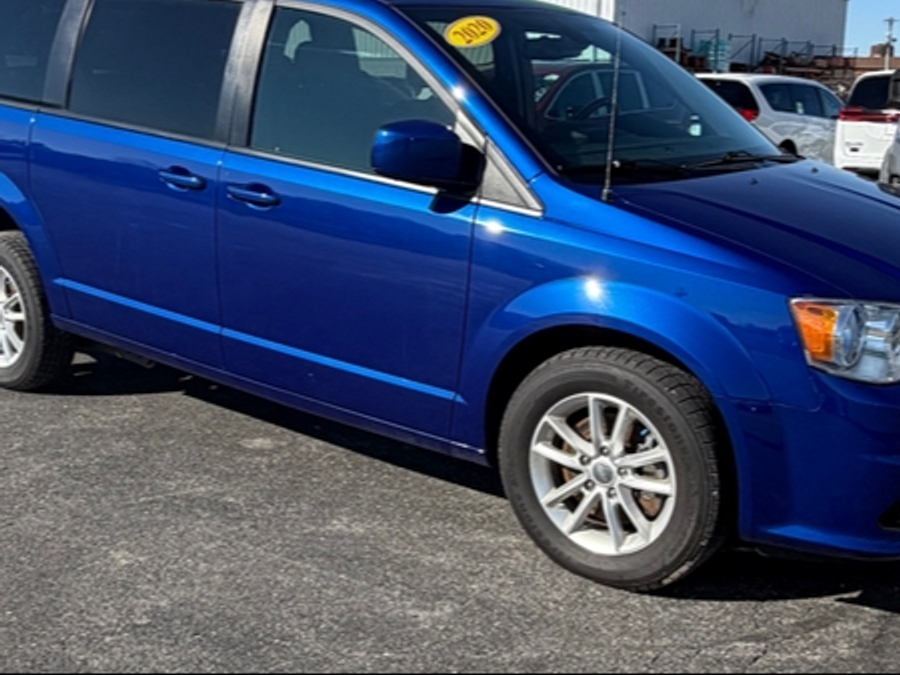 Blue Dodge Grand Caravan with Side Entry Automatic Fold Out ramp