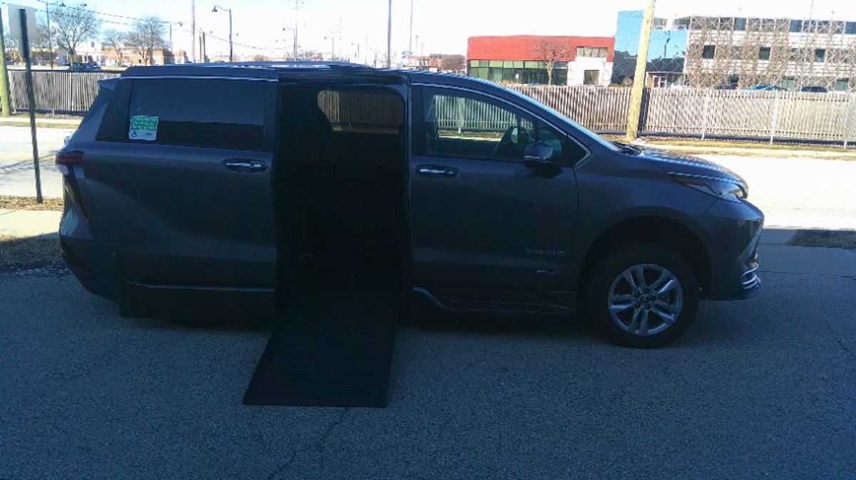 Grey Toyota Sienna with Side Entry Automatic Fold Out ramp
