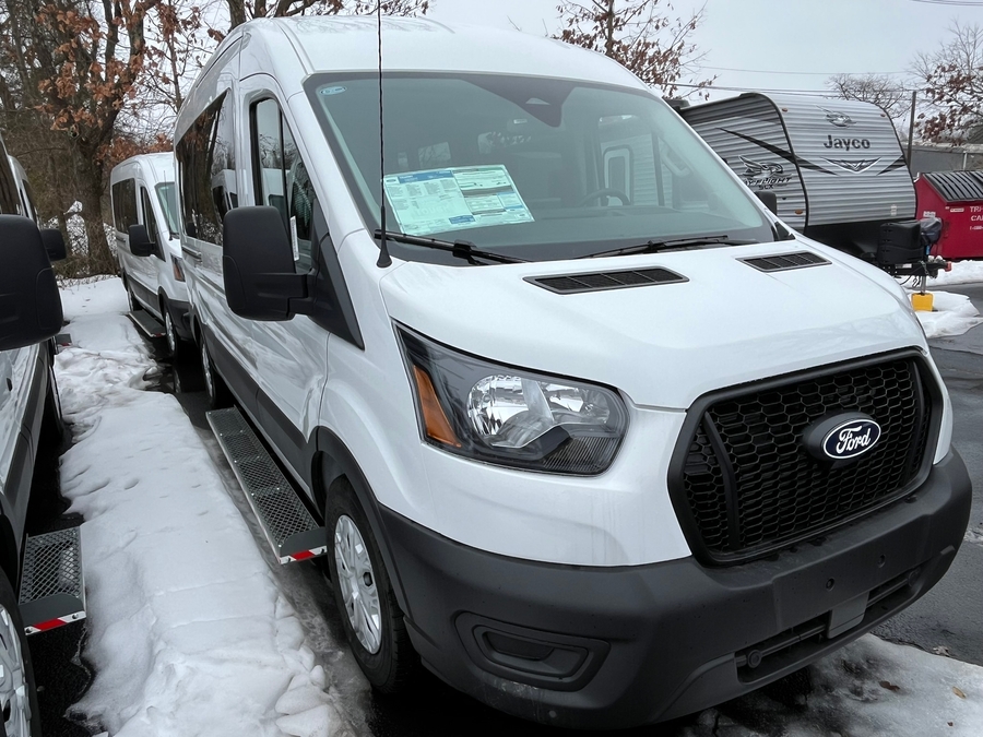 White Ford T350 with Rear Entry Automatic Fold Out ramp