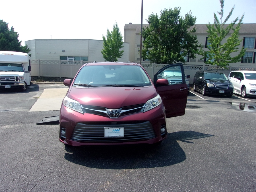 Red Toyota Sienna with Side Entry Automatic In Floor ramp