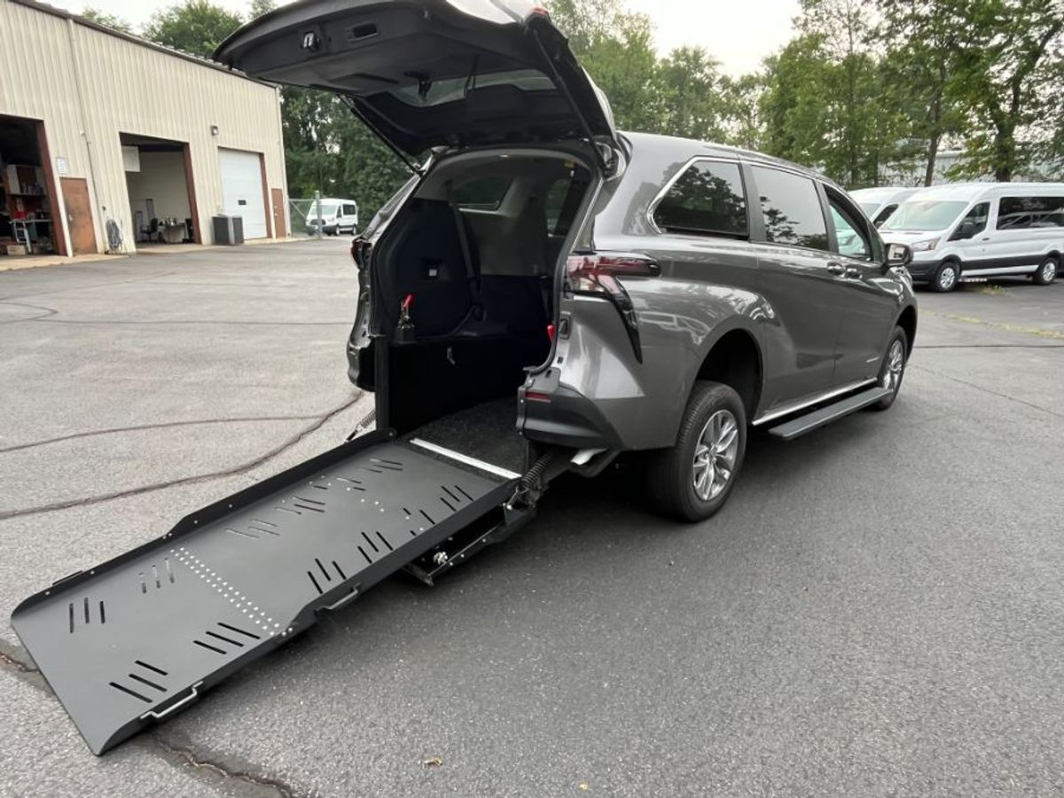 Grey Toyota Sienna with Rear Entry Manual Fold Out ramp