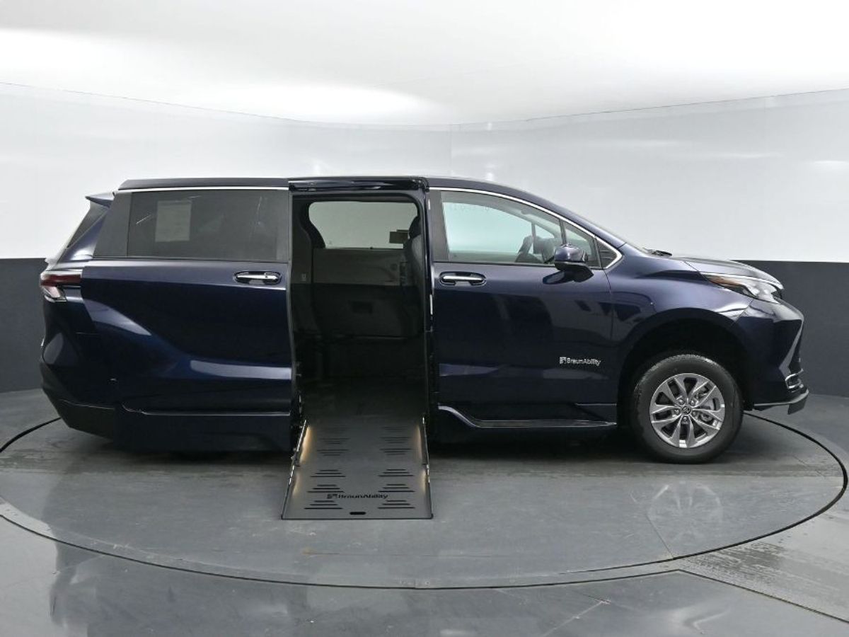 Blue Toyota Sienna with Side Entry Automatic Fold Out ramp