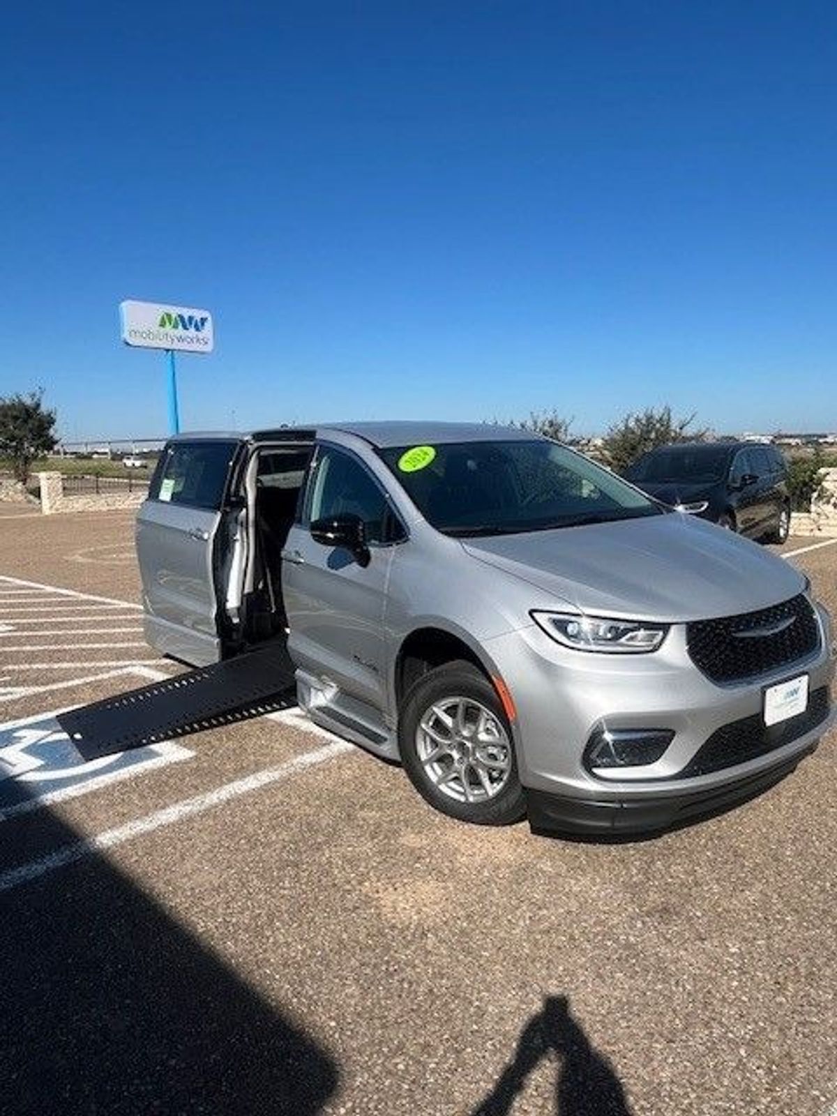 Silver Chrysler Pacifica with Side Entry Automatic In Floor ramp