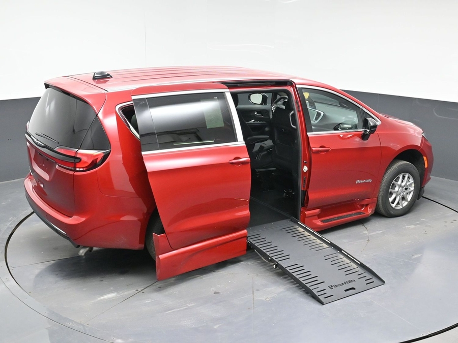 Red Chrysler Pacifica with Side Entry Automatic Fold Out ramp
