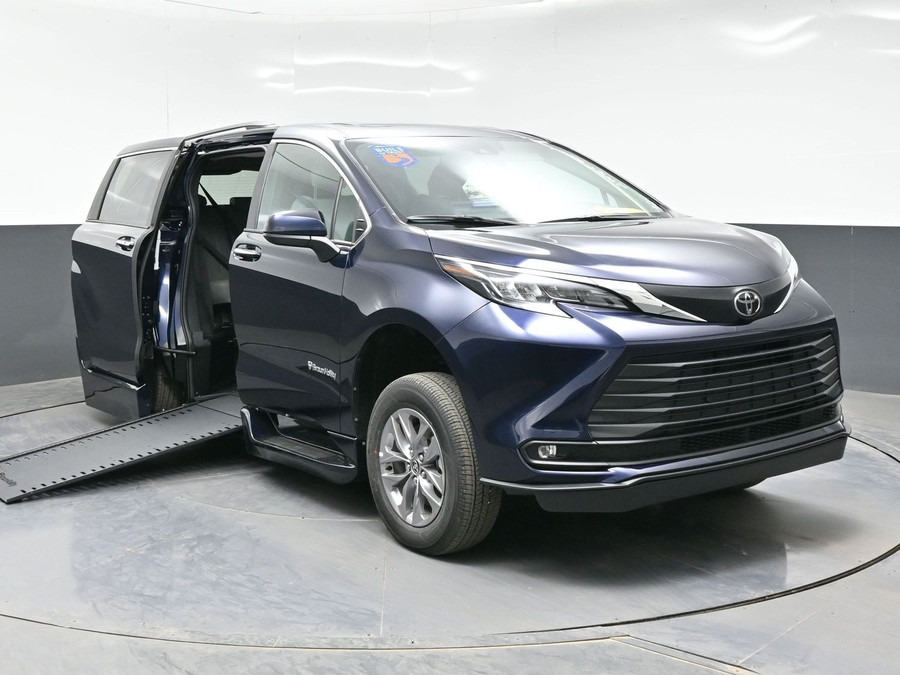 Blue Toyota Sienna with Side Entry Automatic In Floor ramp