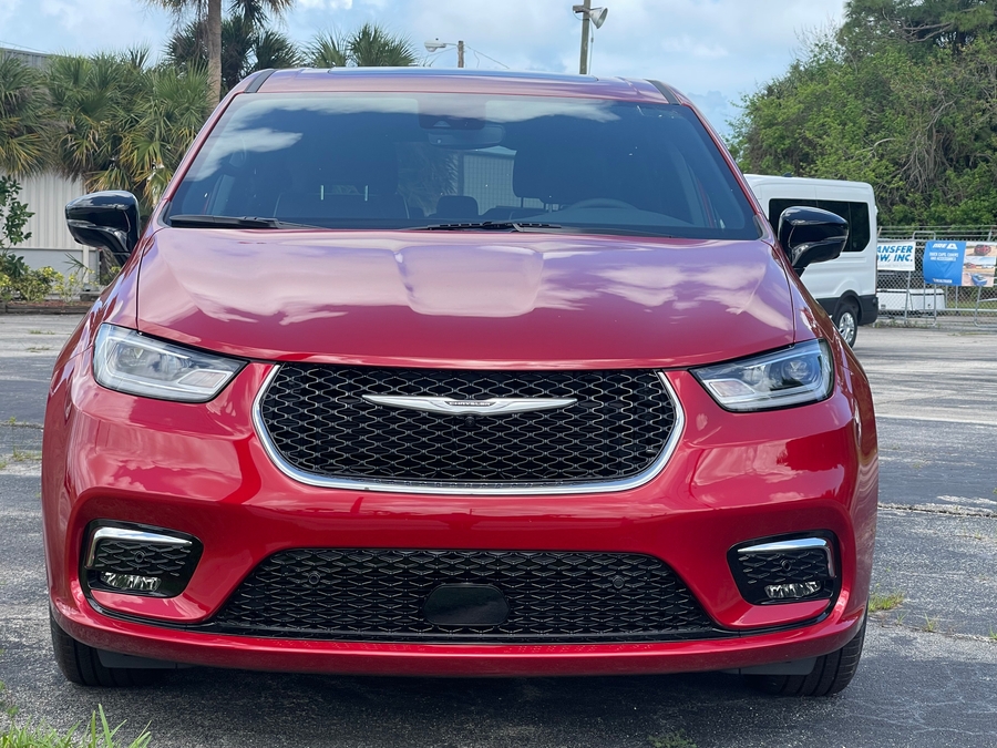 Red Chrysler Pacifica with Side Entry Automatic Fold Out ramp