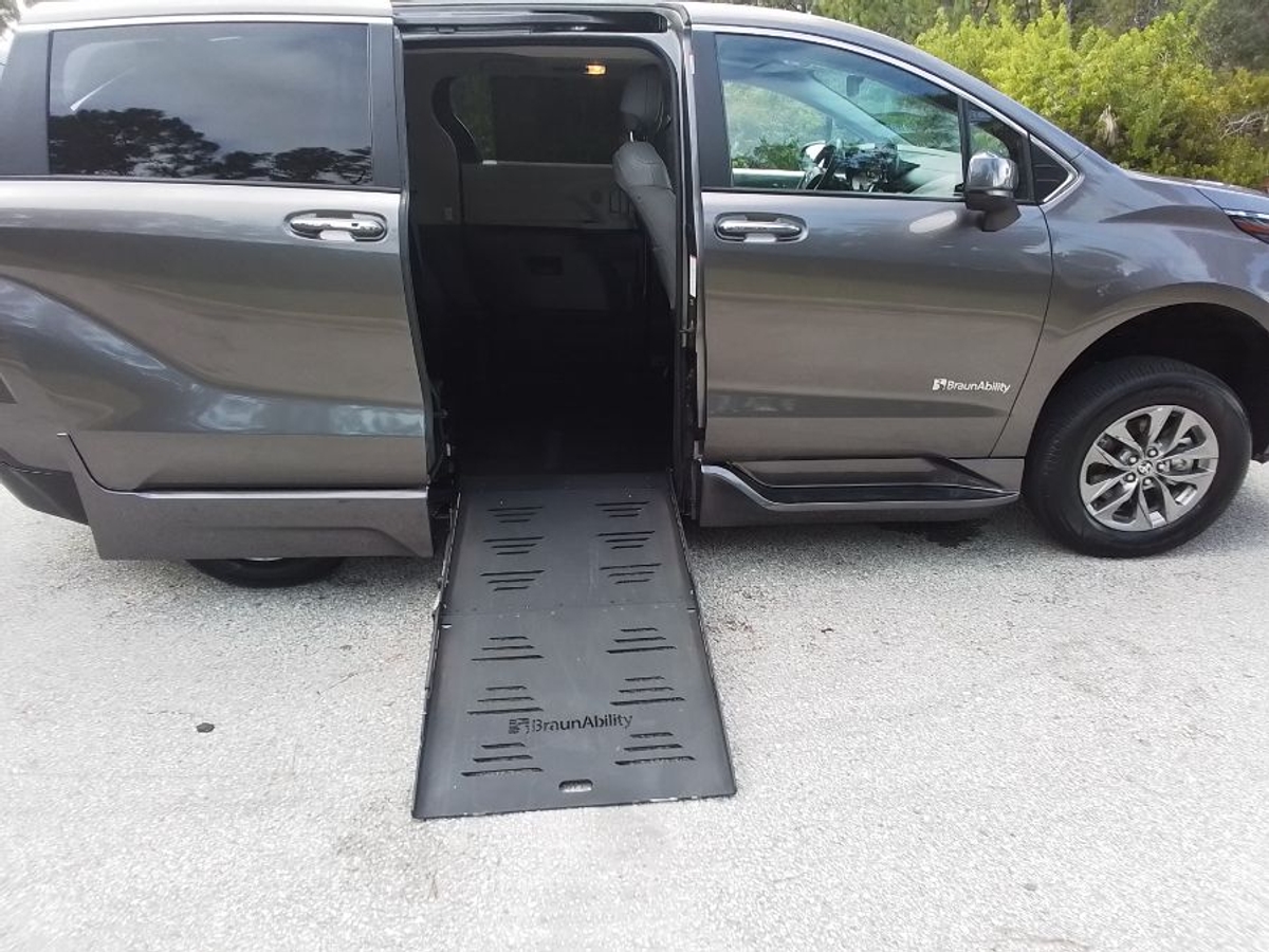 Grey Toyota Sienna with Side Entry Automatic Fold Out ramp