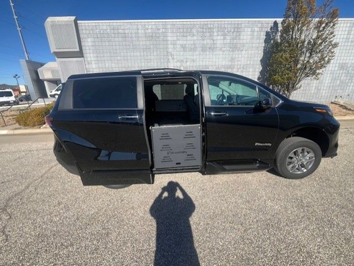 Black Toyota Sienna with Side Entry Automatic Fold Out ramp