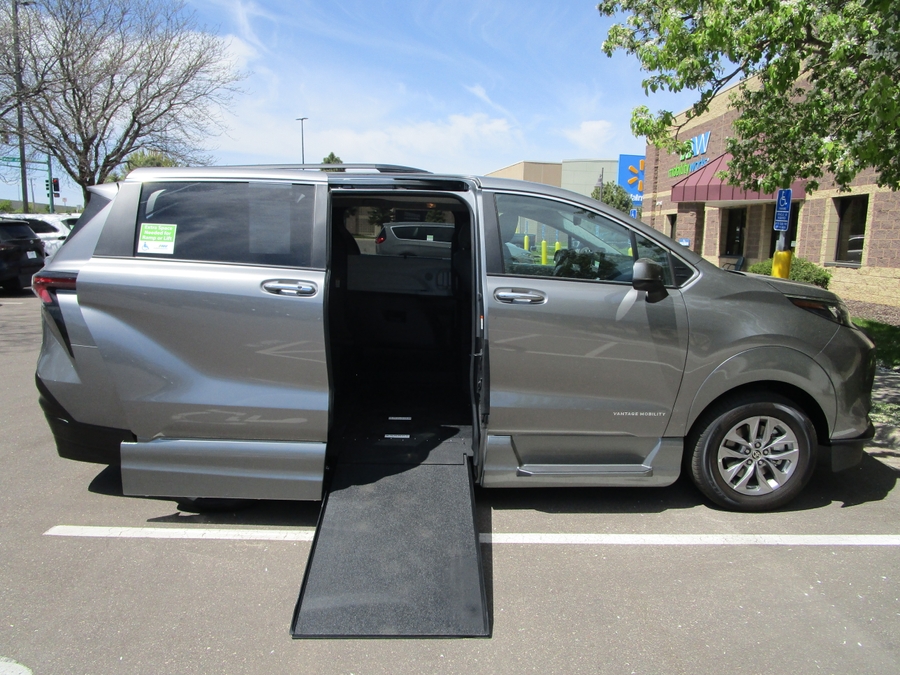Grey Toyota Sienna with Side Entry Automatic In Floor ramp