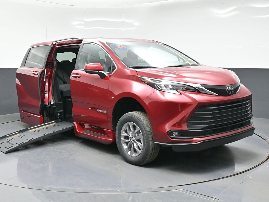 Red Toyota Sienna with Side Entry Automatic Fold Out ramp