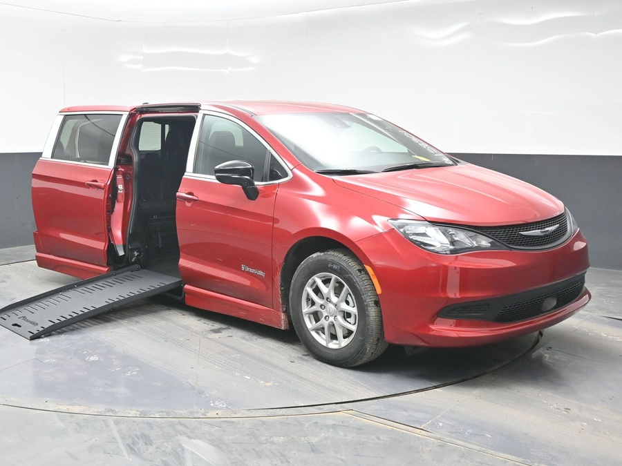 Red Chrysler Voyager with Side Entry Automatic Fold Out ramp