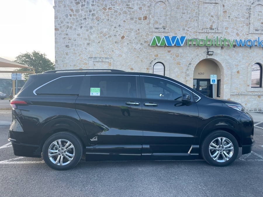 Black Toyota Sienna with Side Entry Automatic In Floor ramp