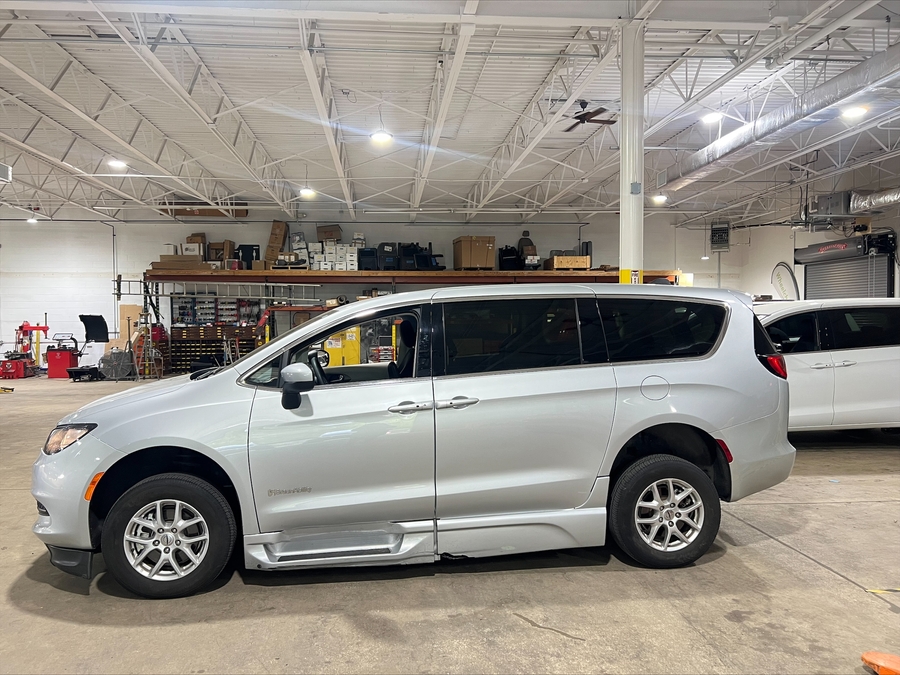 Silver Chrysler Voyager with Side Entry Automatic In Floor ramp