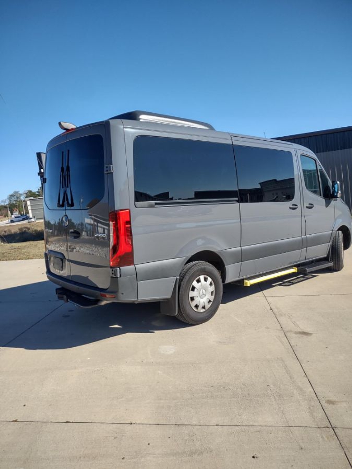 Black Mercedes-Benz Sprinter with Side Entry Automatic Fold Out ramp