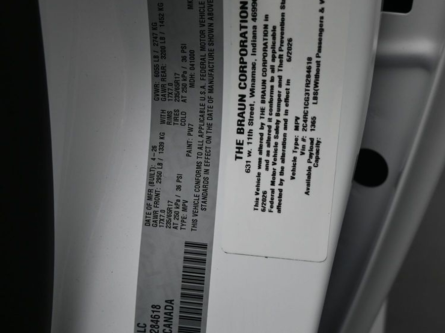 New 2026 Chrysler Voyager LX - BraunAbility Rear Entry Fold Out Manual Ramp