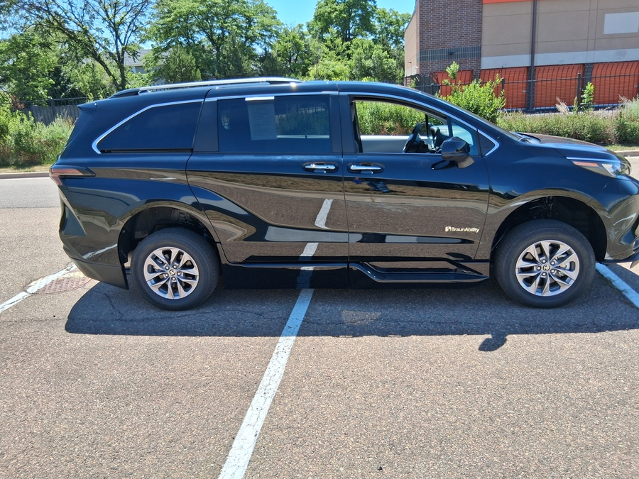 Black Toyota Sienna with Side Entry Automatic In Floor ramp