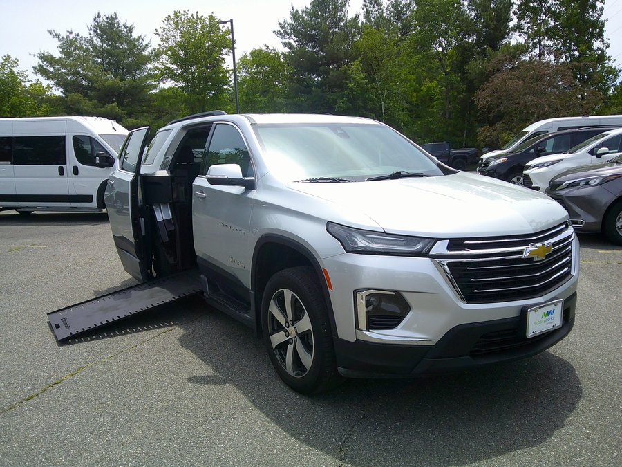 Silver Chevrolet Traverse with Side Entry Automatic In Floor ramp
