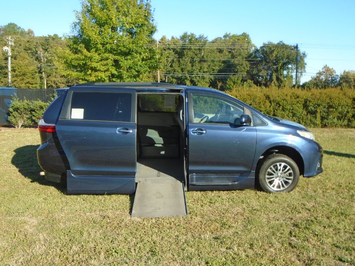 Blue Toyota Sienna with Side Entry Automatic In Floor ramp