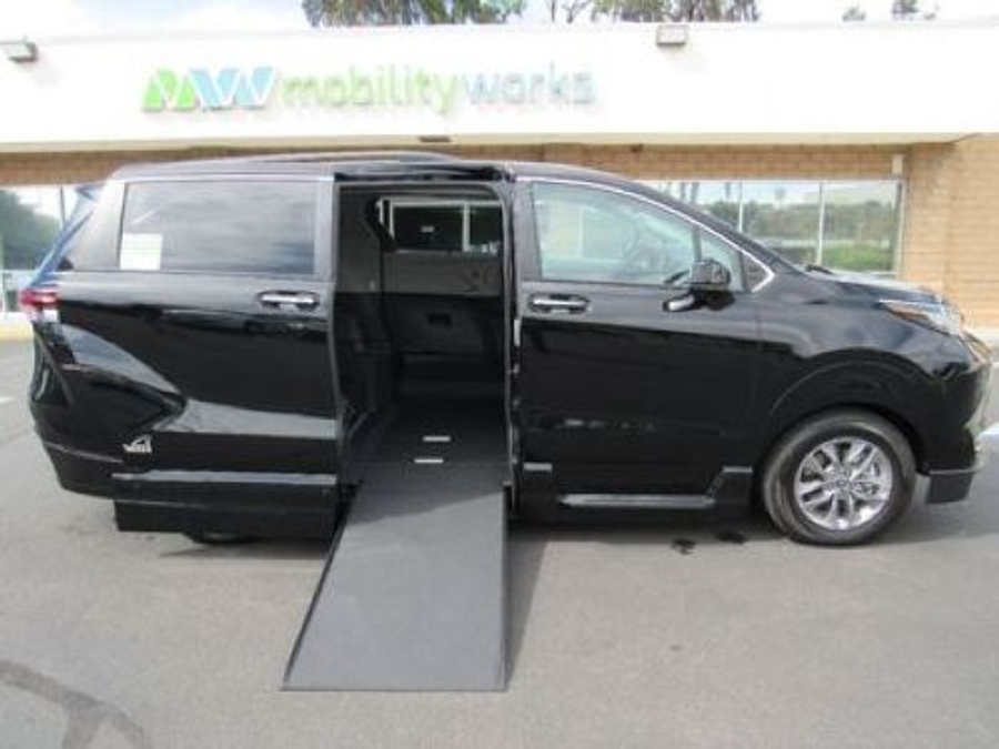 Black Toyota Sienna with Side Entry Automatic In Floor ramp