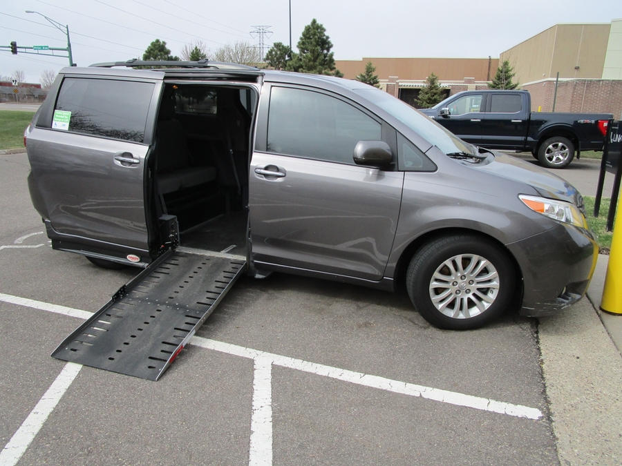 Grey Toyota Sienna with Side Entry Automatic Fold Out ramp