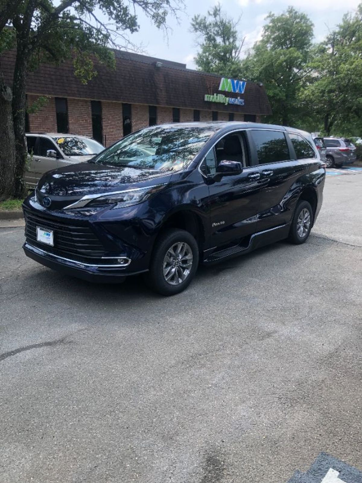 Blue Toyota Sienna with Side Entry Automatic Fold Out ramp
