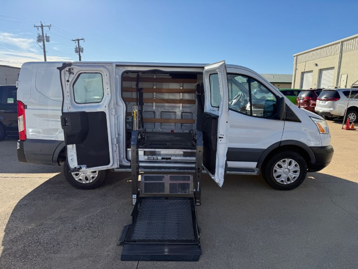 White Ford T250 with Side Entry Automatic Fold Out ramp