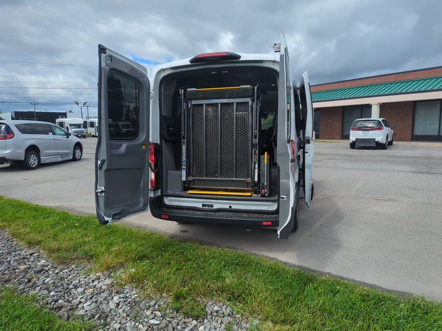 Used 2023 Ford Transit 150 2WD, MID ROOF, 148WB, REAR CENTURY LIFT, FP 204 - SUNSET VANS Rear Entry Lift Automatic Ramp